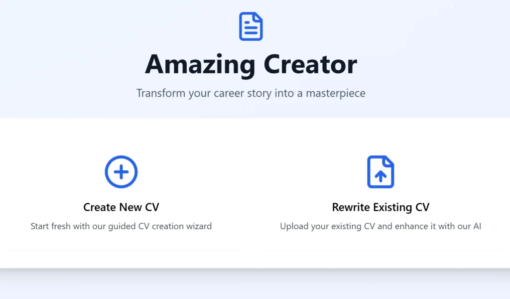 اداة كتابة وتعديل السيرة الذاتية متوافقة مع ats واجهة أدة amazing creator لتعديل و إنشاء سيرة ذاتية متوافقة مع ats